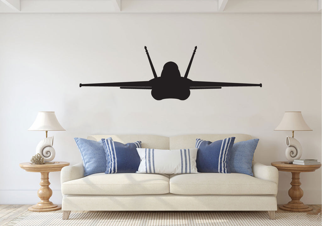 F/A-18 Hornet Military Fighter Jet Airplane Silhouette Vinyl Wall Decal