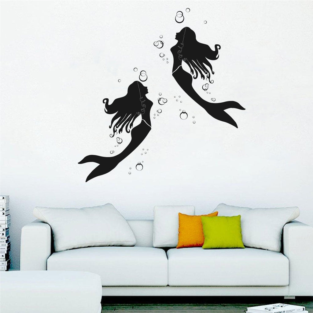 Mermaids and Bubbles Vinyl Home Decor Wall Decal 