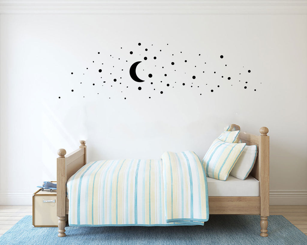 Moon and Stars Vinyl Wall Decal
