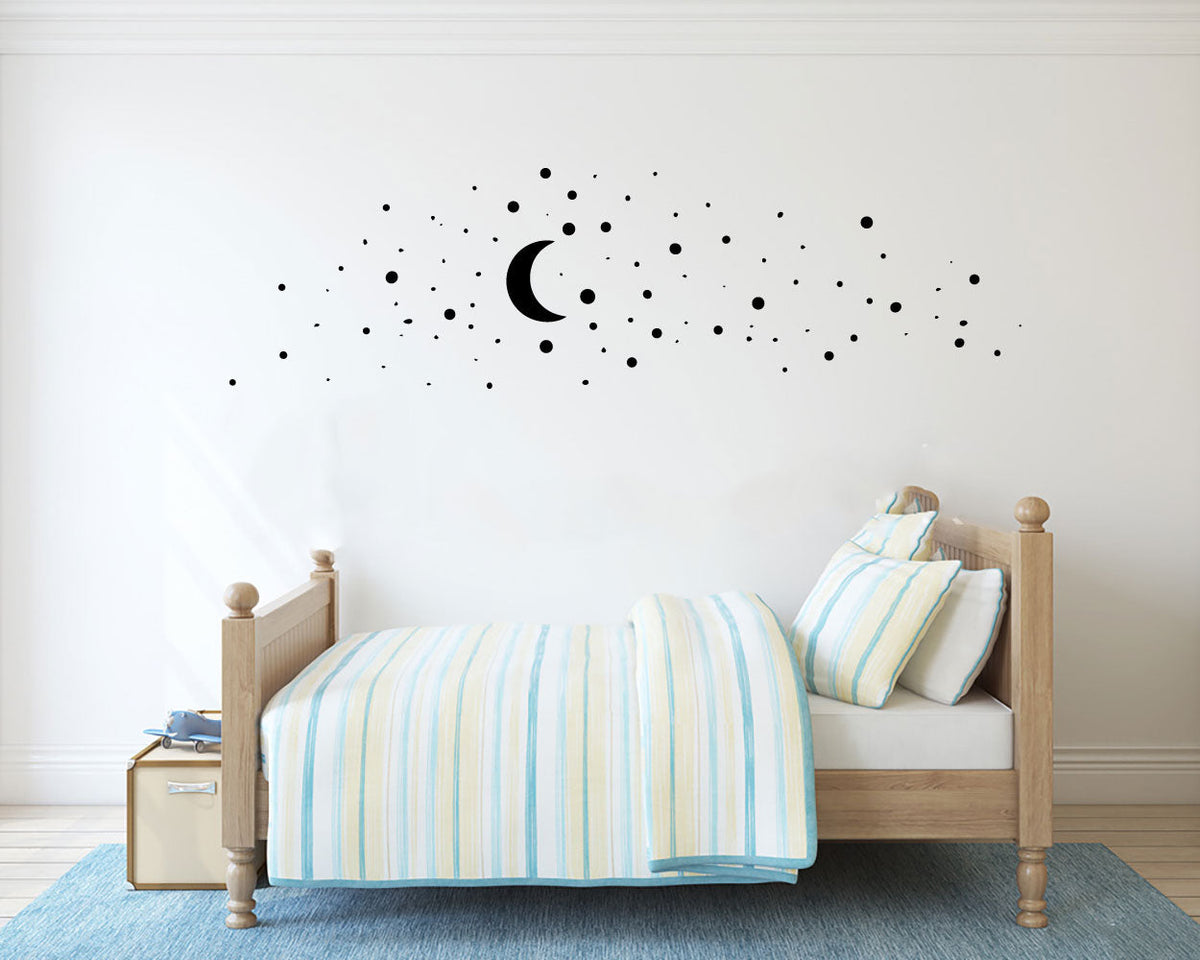 Moon and Stars Vinyl Wall Decal