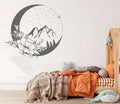 Moon Mountains and Flowers Vinyl Wall Decal