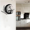 Celestial Moon Florals and Mushrooms Vinyl Wall Decal