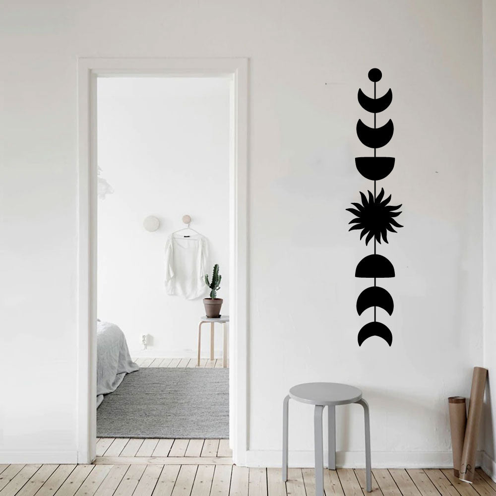 Moon Phases and Sun Celestial Vinyl Wall Decal