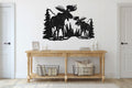 Moose and Pine Trees Vinyl Wall Decal