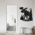 Moose and Pine Trees Vinyl Wall Decal