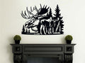 Moose Forest Pine Trees Vinyl Wall Decal