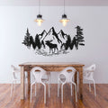 Moose Mountains and Pine Trees Vinyl Wall Decal
