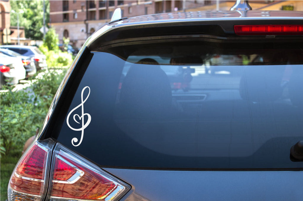 Treble Clef Heart Music Note Vinyl Wall Decal