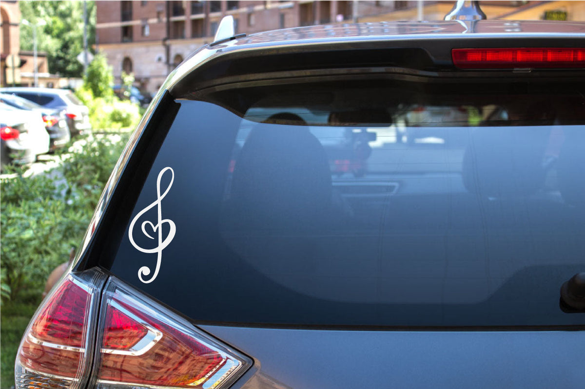 Treble Clef Heart Music Note Vinyl Wall Decal