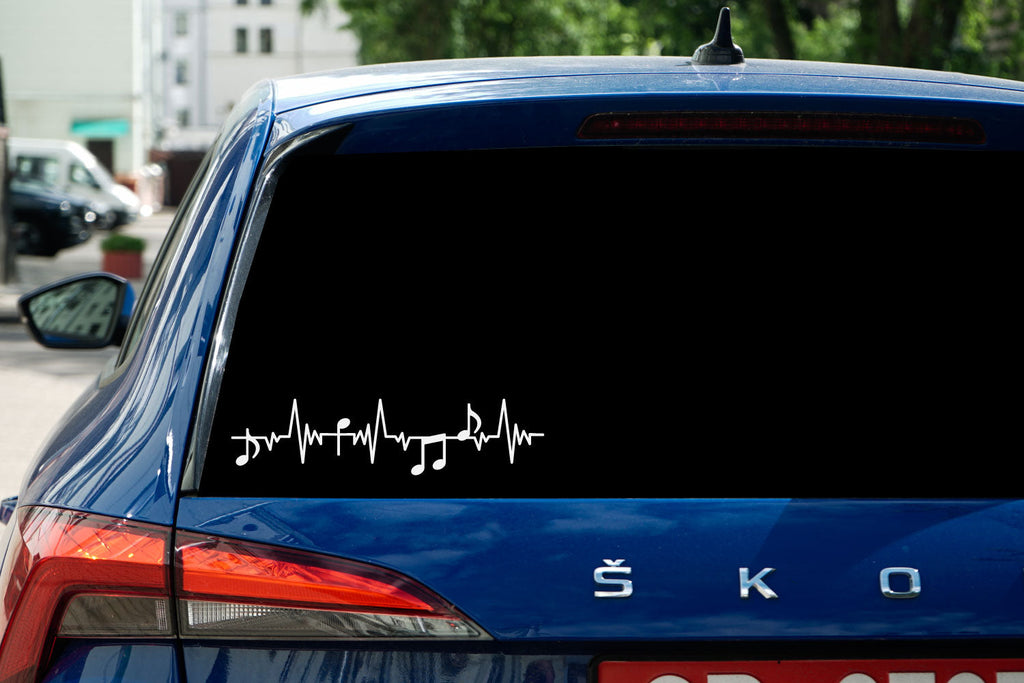 Music Notes Heartbeat Vinyl Wall Decal