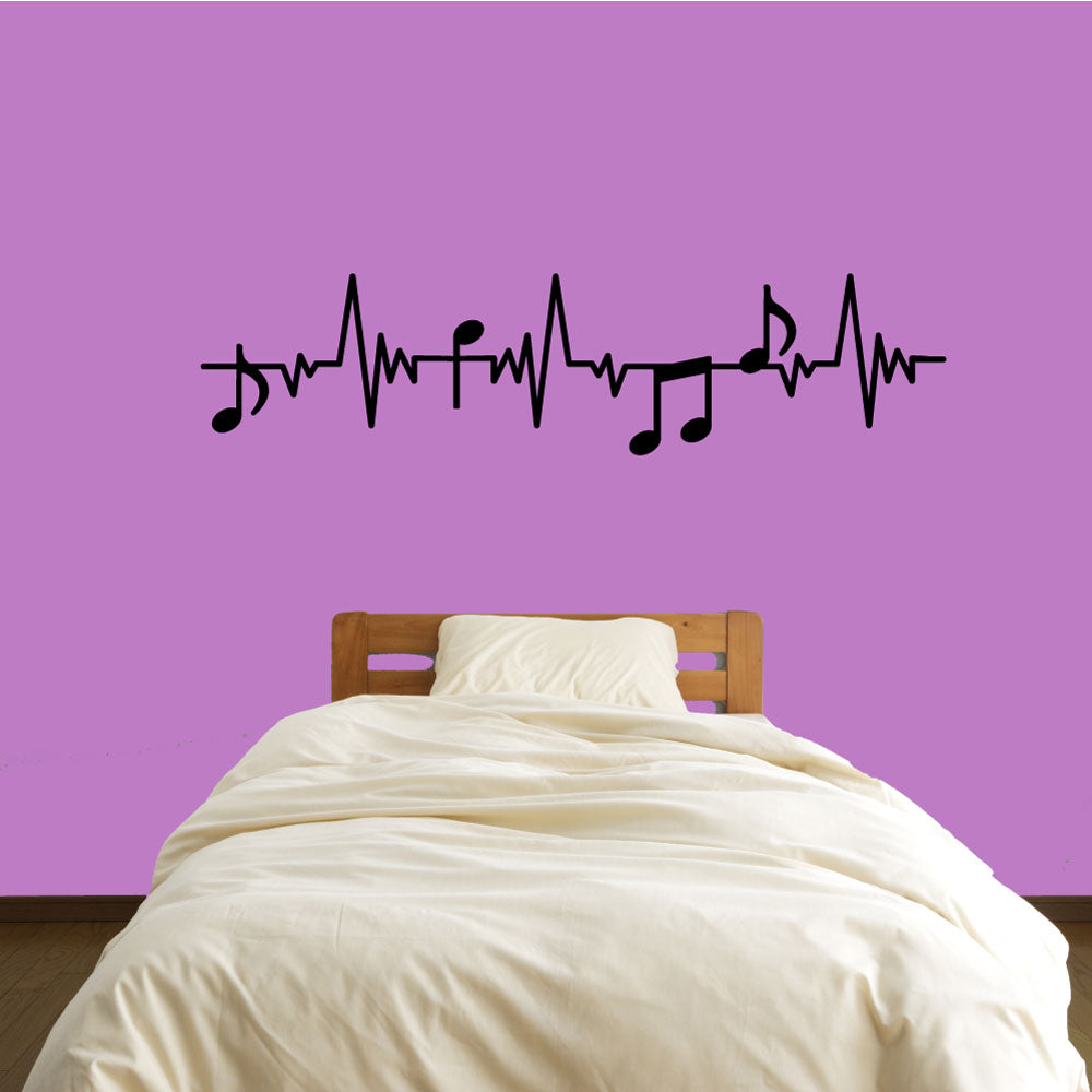 Music Notes Heartbeat Vinyl Wall Decal