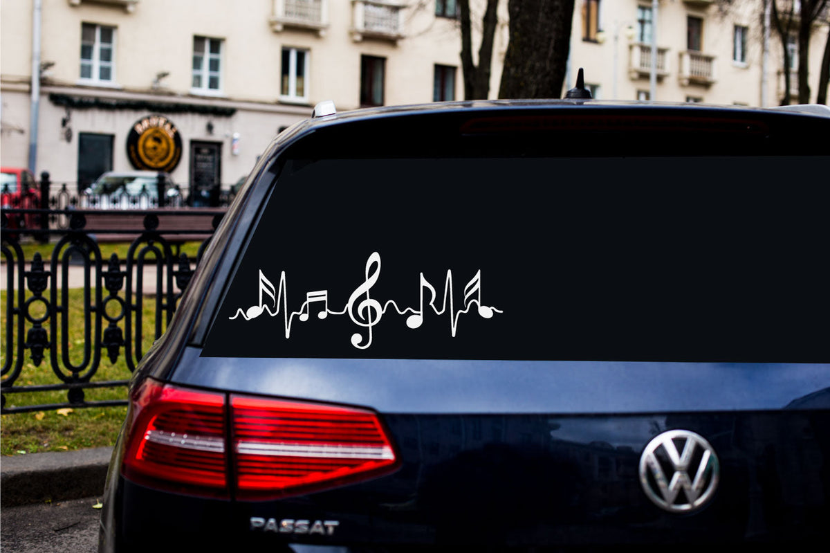 Music Notes Heartbeat Vinyl Wall Decal