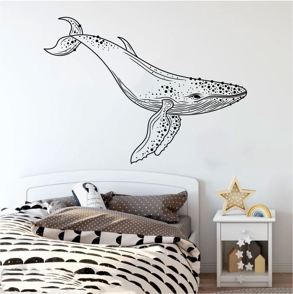 Mystical Humpback Whale Vinyl Wall Decal