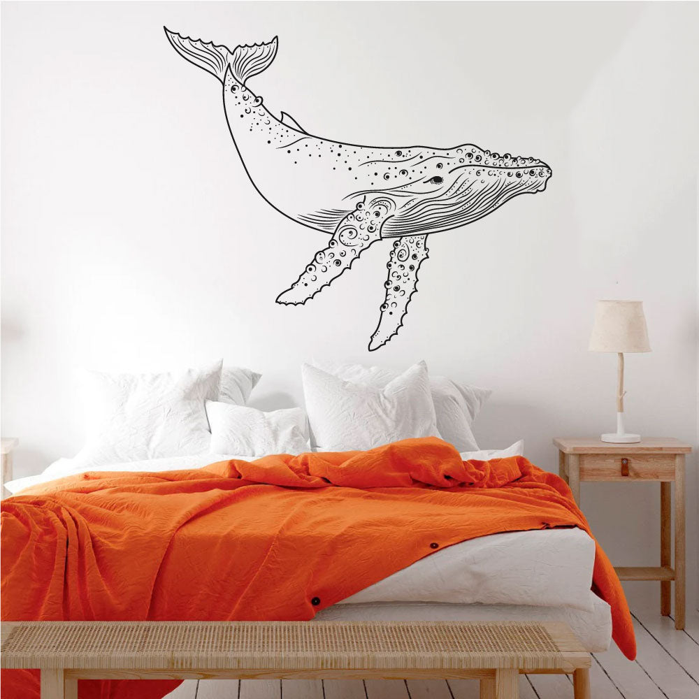 Mystical Humpback Whale Vinyl Wall Decal