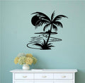 Palm Tree and Sun Vinyl Wall Decal