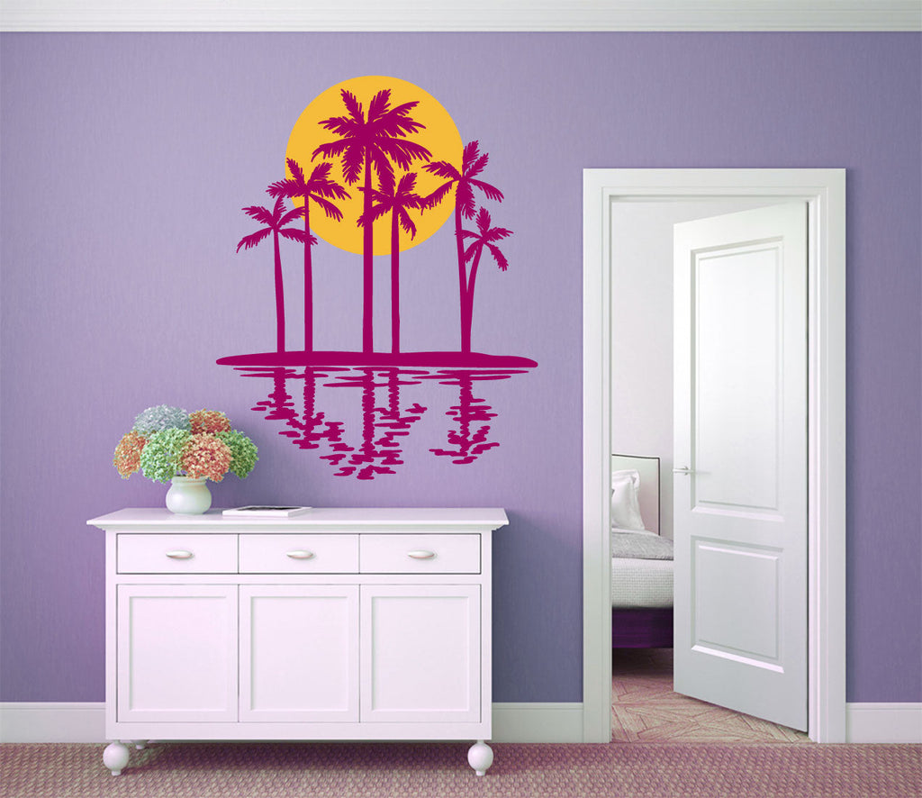 Palm Trees and Sunset Vinyl Wall Decal