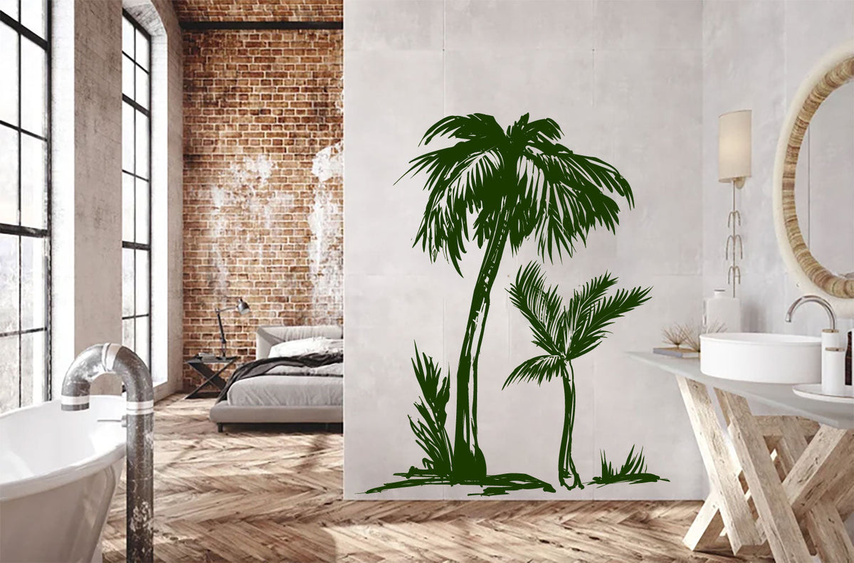 Palm Trees Silhouette Vinyl Wall Decal