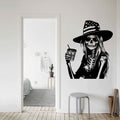 Patriotic Skull Girl and Hat Vinyl Wall Decal
