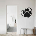 Dog Paw Print Heart Vinyl Wall Decal