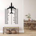 Phonetic Alphabet with B-737 Airplane Silhouette Vinyl Wall Decal