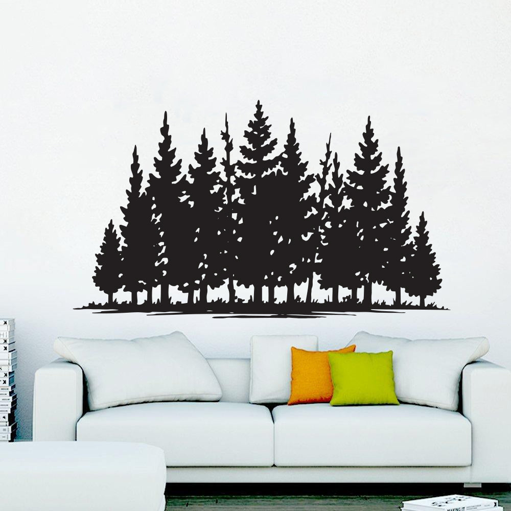 Pine Trees Forest Vinyl Wall Decal