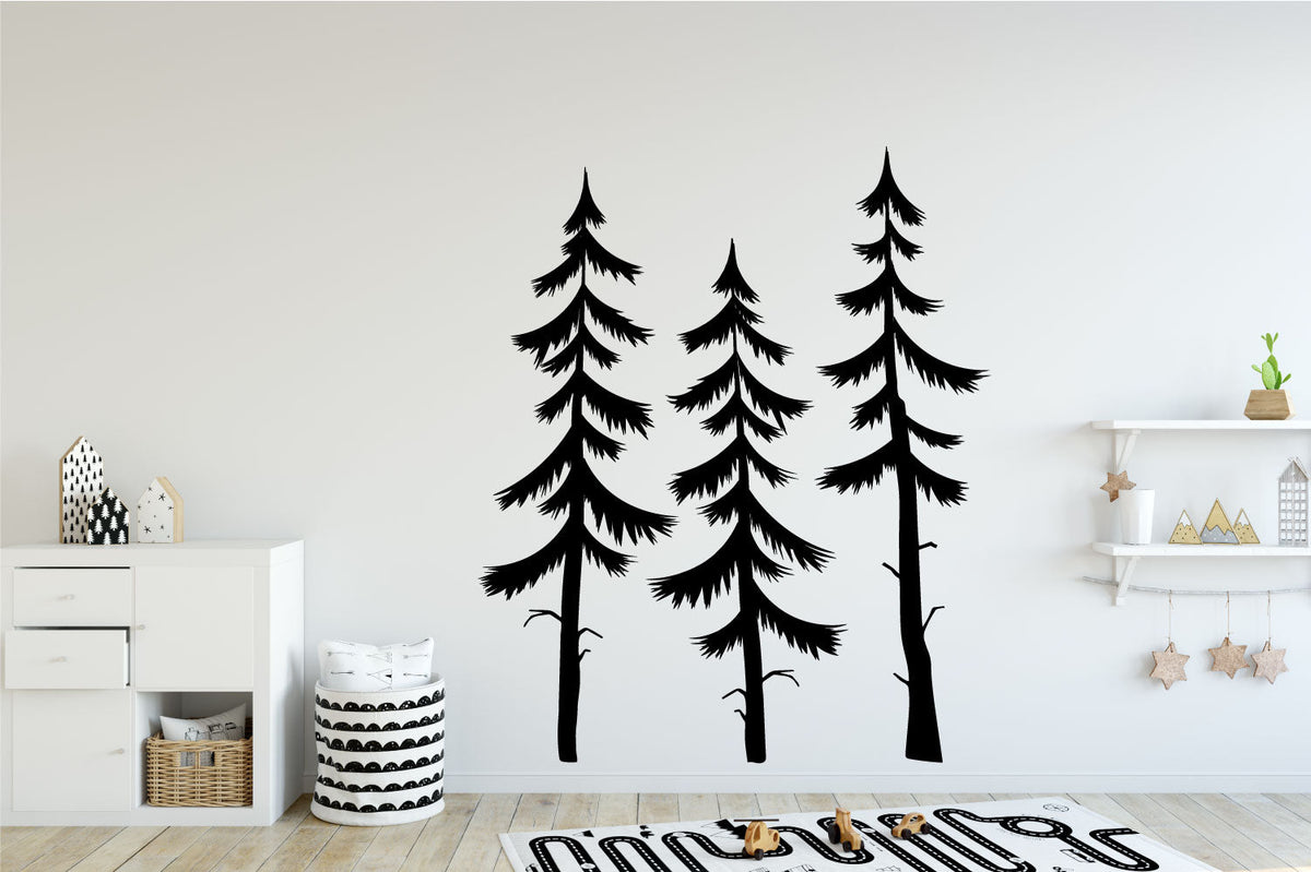 Woodland Pine Trees Vinyl Wall Decal