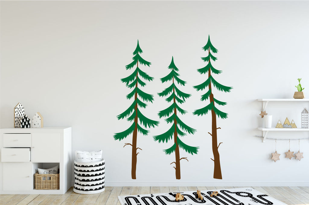 Woodland Pine Trees Vinyl Wall Decal