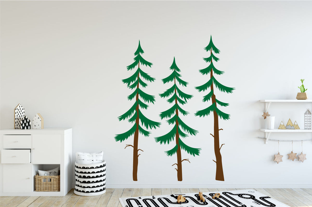 Woodland Pine Trees Vinyl Wall Decal