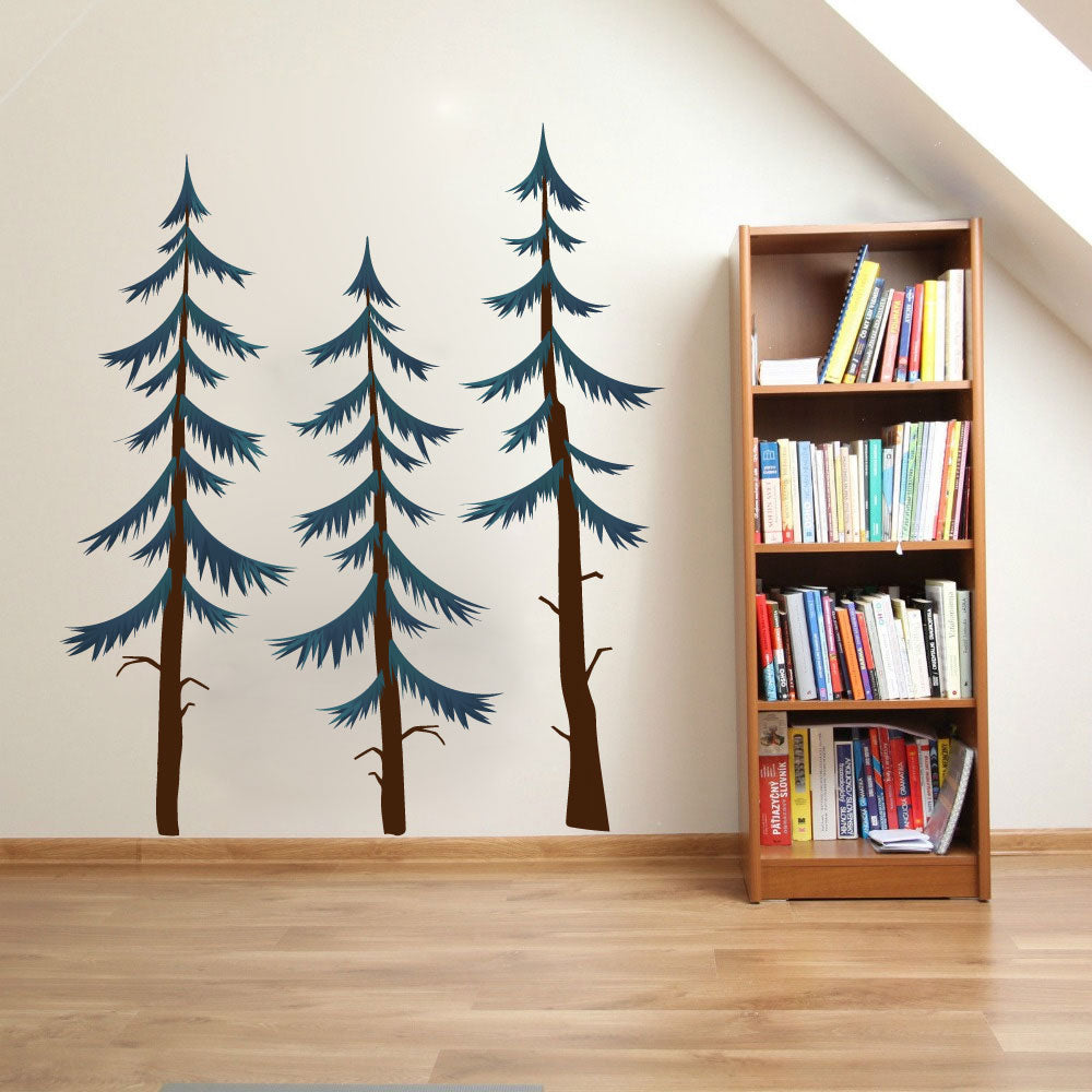 Woodland Pine Trees Vinyl Wall Decal
