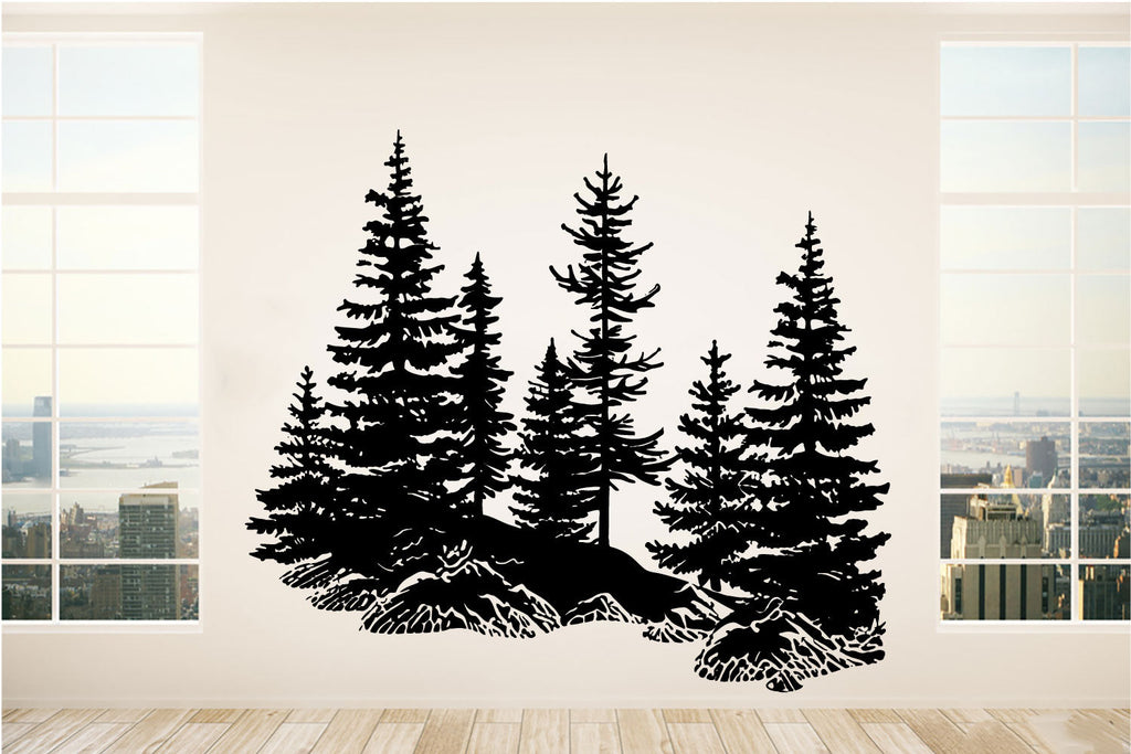 Pine Trees Forest Vinyl Wall Decal