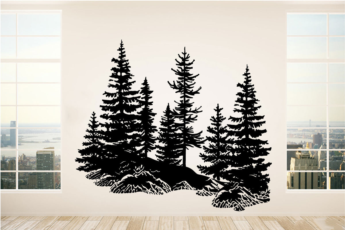 Pine Trees Forest Vinyl Wall Decal