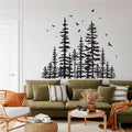 Pine Trees and Birds Vinyl Wall Decal