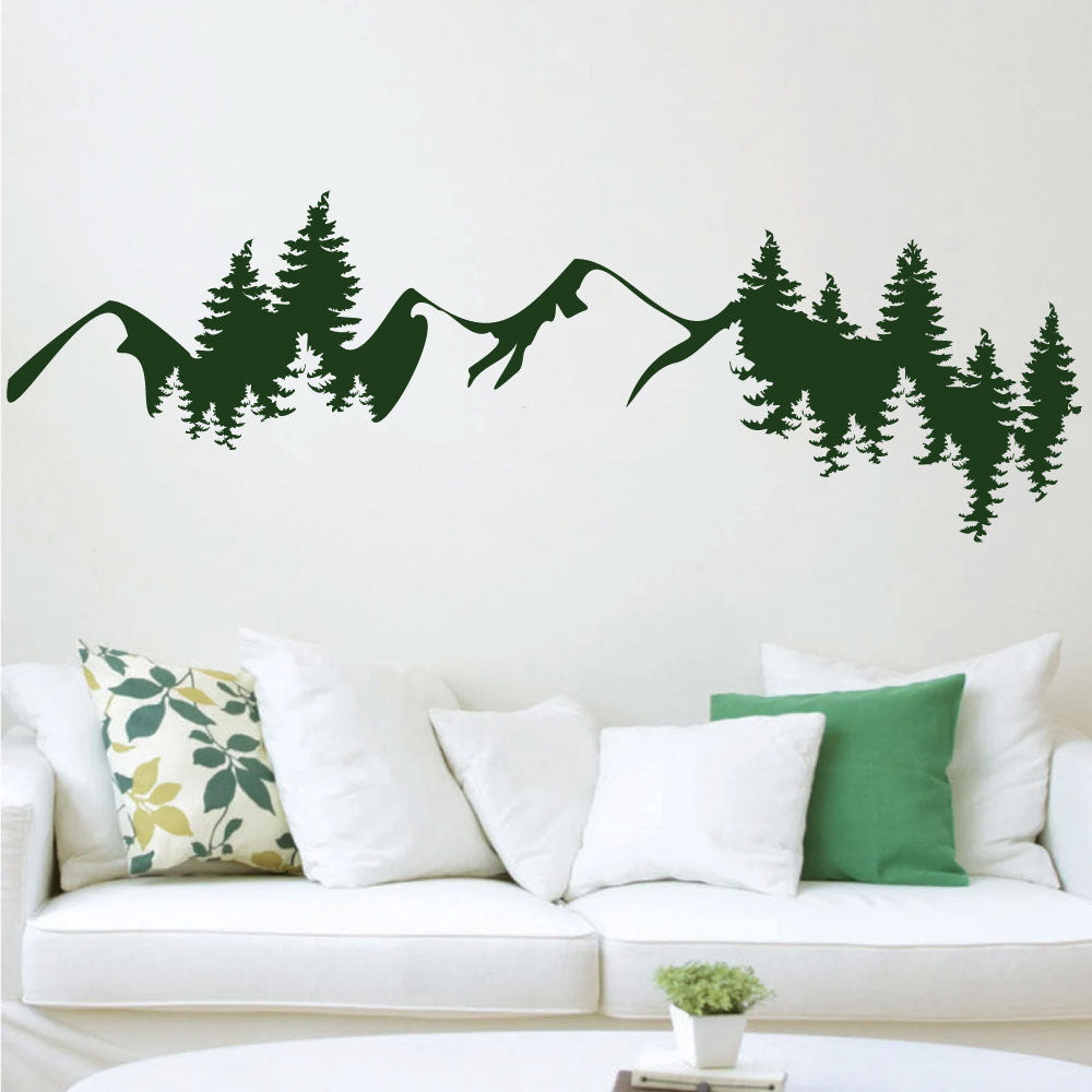 Pine Trees and Mountain Vinyl Wall Decal