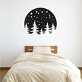 Pine Trees and Stars Vinyl Home Decor Wall Decal 