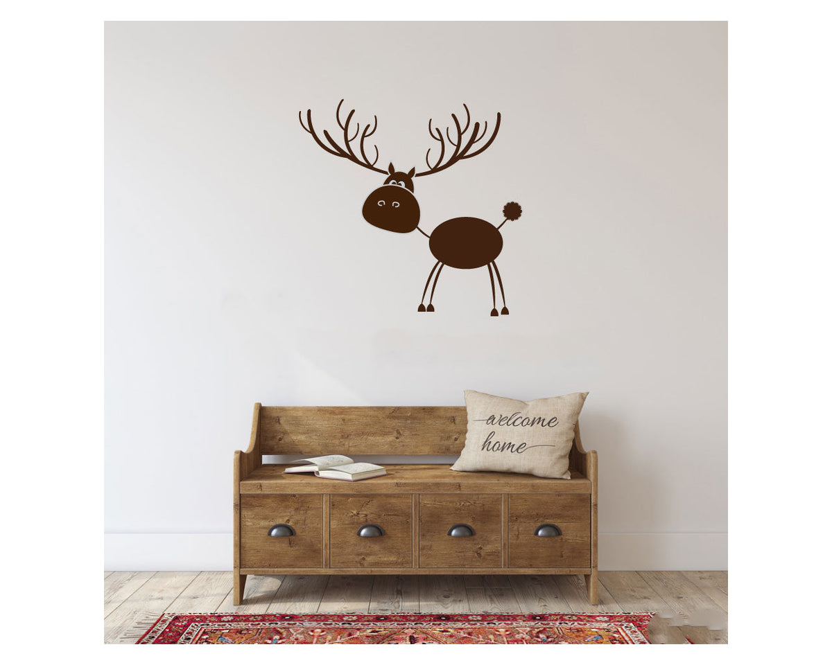 Reindeer Silhouette Christmas Vinyl Wall Decal