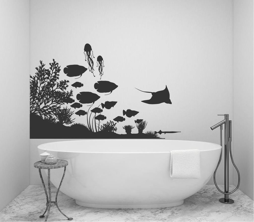 Ocean Sea Life Stingray Coral Fish Vinyl Vinyl Home Décor Wall Decal 