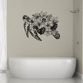Ocean Tropical Sea Turtle Floral Vinyl Home Décor Wall Decal 