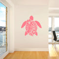 Ocean Sea Turtle Hibiscus Flowers Vinyl Home Décor Wall Decal 