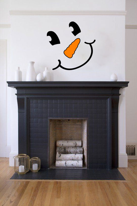 Snowman Face Christmas Vinyl Wall Decal