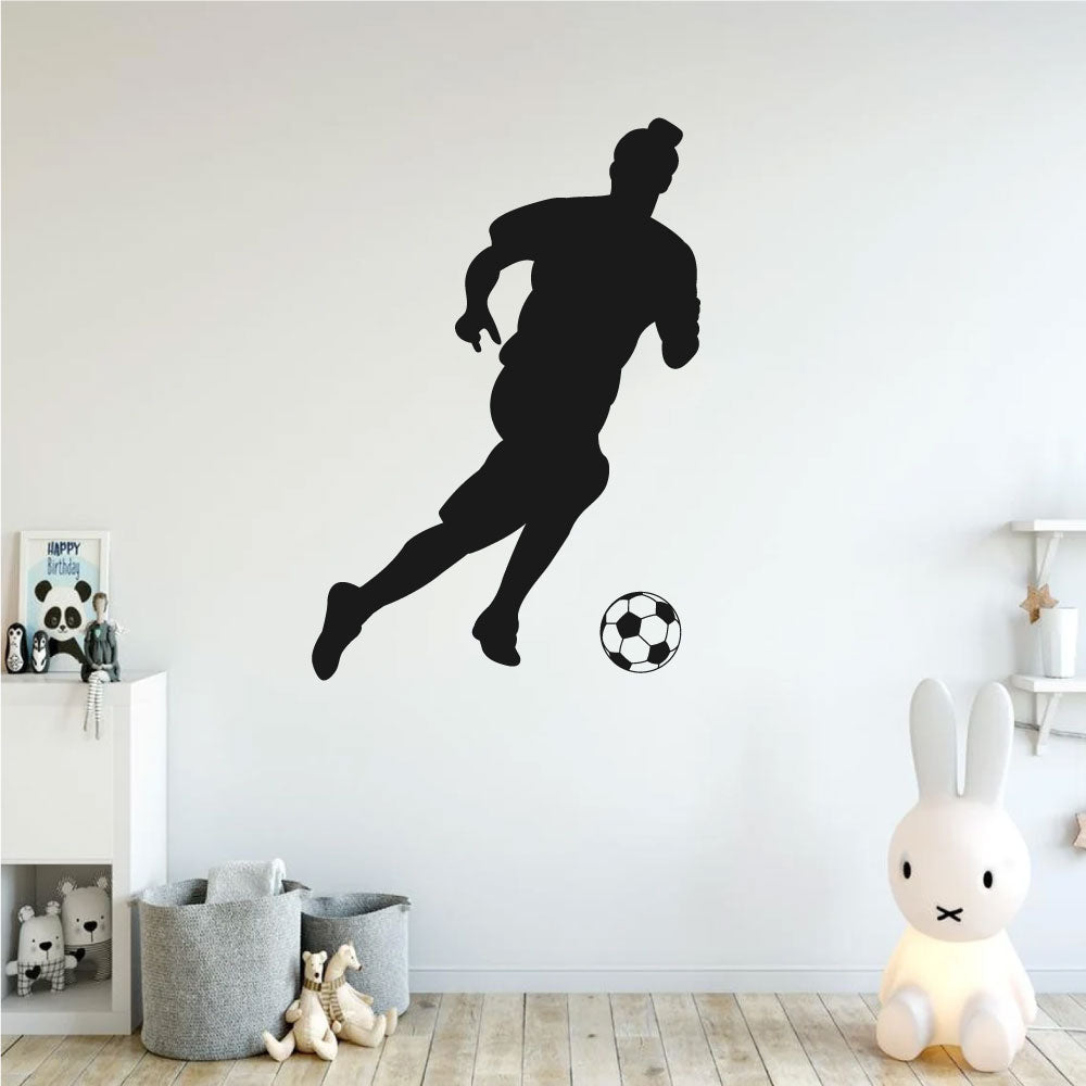 Soccer Player Girl Silhouette Vinyl Wall Decal
