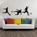 Soccer Players Silhouette Set of 3 Vinyl Home Decor Wall Decal 