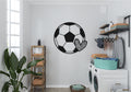 Soccer Ball with Leopard Print Heart Vinyl Wall Decal