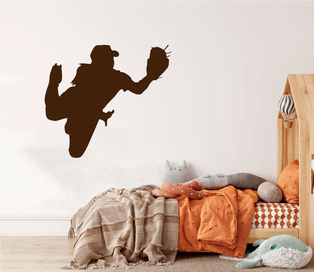 Softball Player Silhouette Vinyl Wall Decal