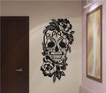 Sugar Skull and Flowers Vinyl Wall Decal