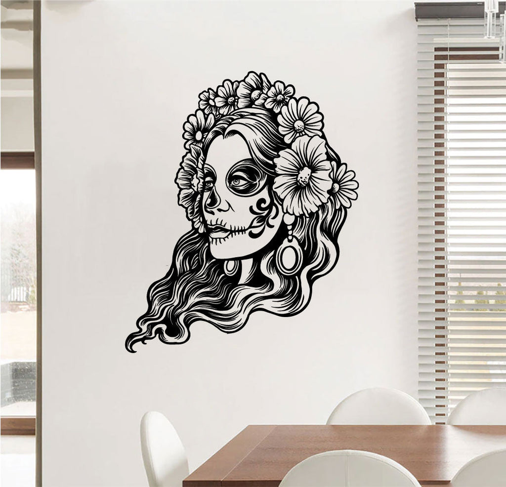 Sugar Skull Girl Vinyl Wall Decal