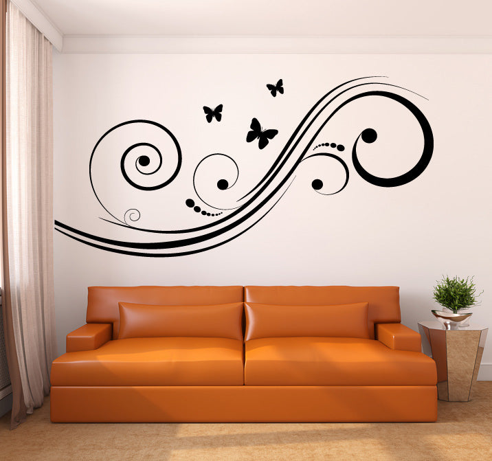 Swirls and Butterflies Vinyl Wall Decal