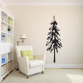 Tall Skinny Pine Tree Silhouette Vinyl Wall Decal