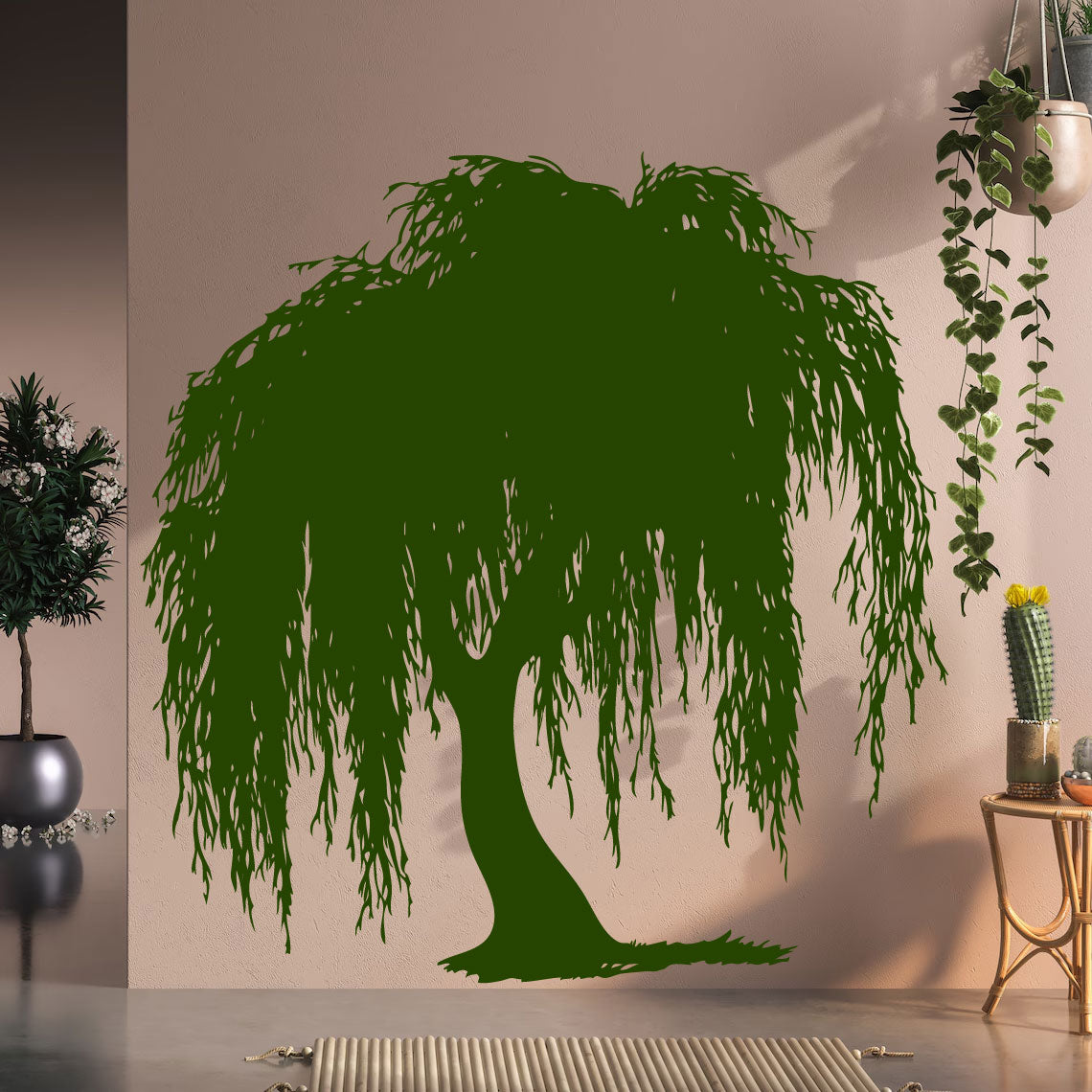 Weeping Willow Tree Silhouette Vinyl Wall Decal
