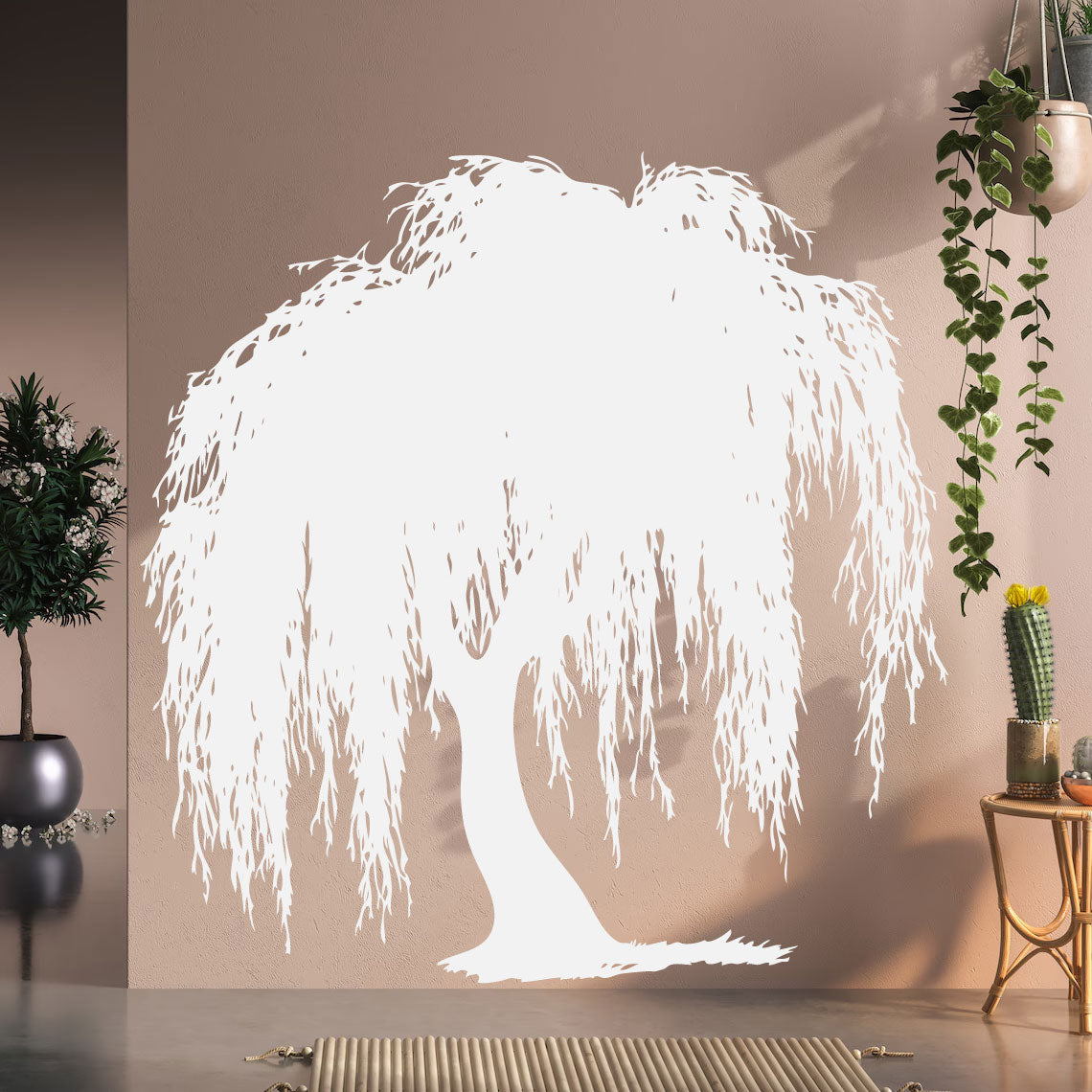 Weeping Willow Tree Silhouette Vinyl Wall Decal