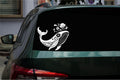 Tropical Whale with Hibiscus Vinyl Wall Decal